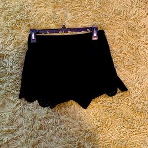 Black dress shorts with detailing